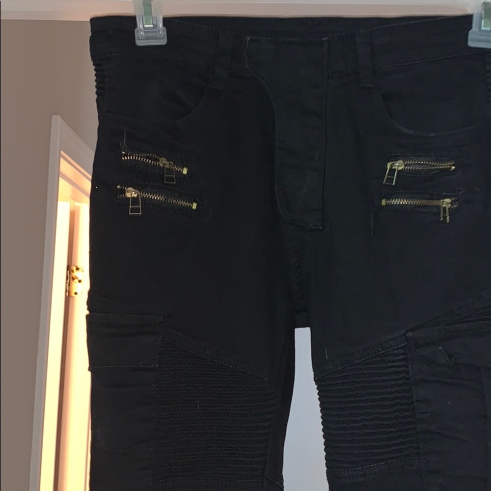 Skinny biker jeans